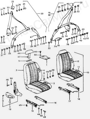  FRONT SEAT - SEAT BELT ('75-'76)