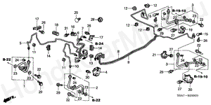 BRAKE LINES (LH) B-25 BRAKE LINES (LH)