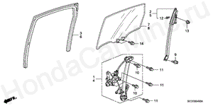 B-54 REAR DOOR GLASS/DOOR REGU LATOR