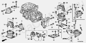 B-47 ПОДВЕСКИ ДВИГАТЕЛЯ (V6)