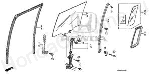  REAR DOOR GLASS - DOOR REGULATOR