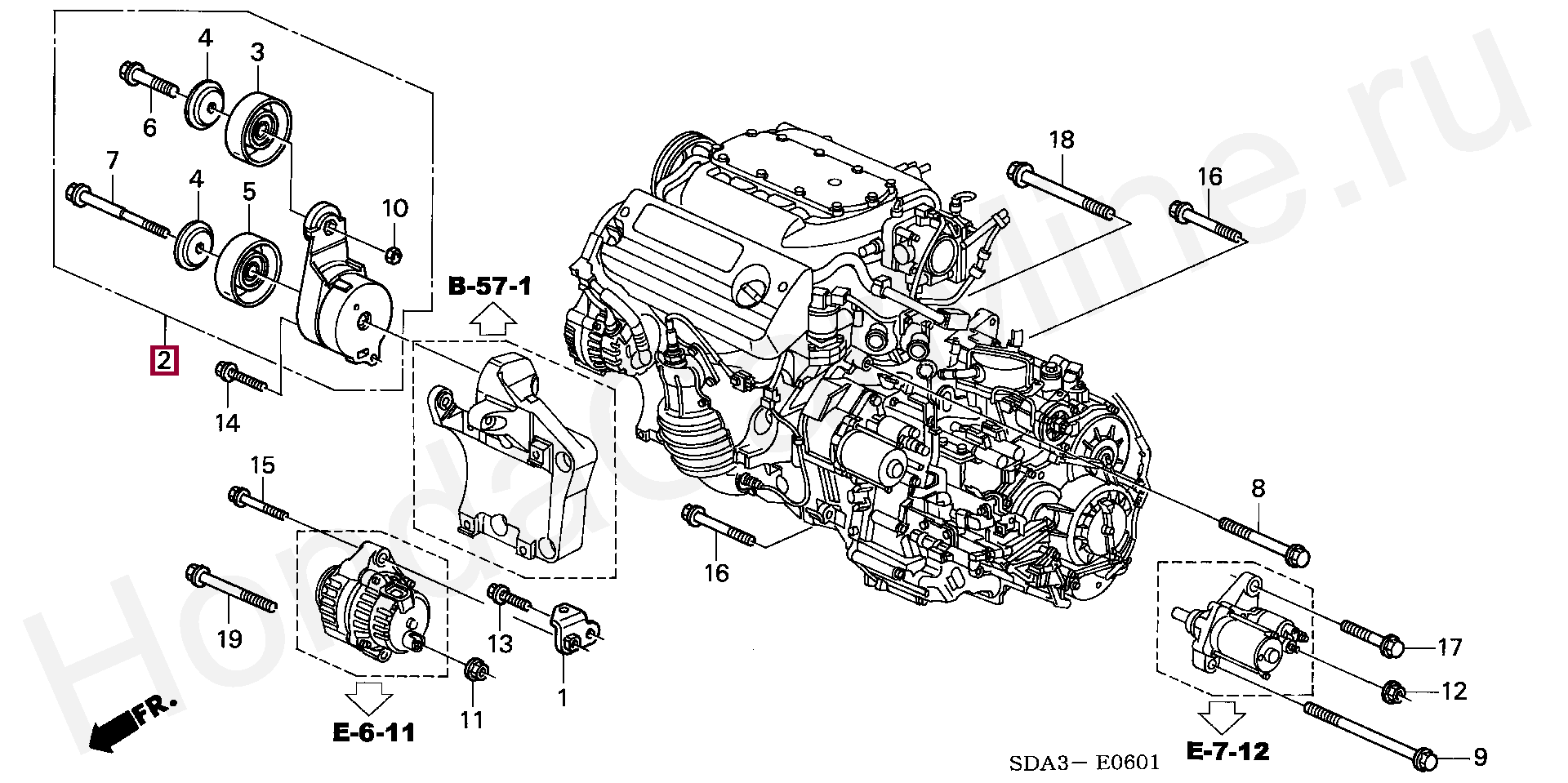 Натяжитель в сборе, авто, 04317RCA305