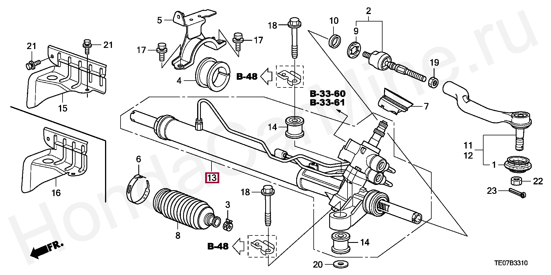 Схема рулевой рейки хонда срв 3