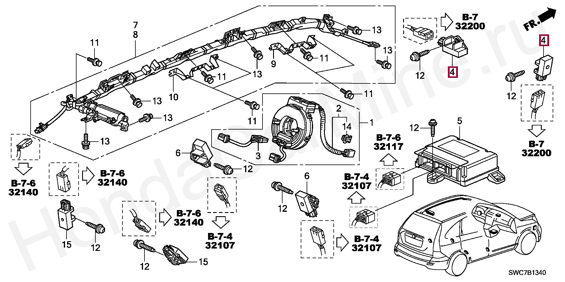 Honda cr запчасти. Блок SRS Honda CR-V 3. Honda CR-V 1 датчик удара SRS. Honda CR-V 3 2.4 схема деталей. Каталог запчастей Honda CR-V 3 схема.