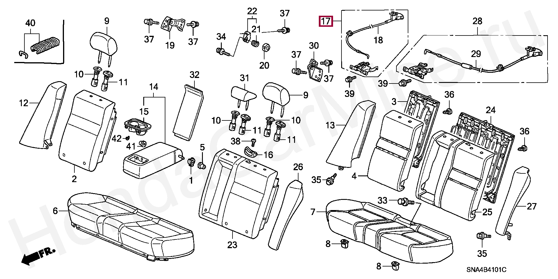 Nh167l Honda кожа сиденья